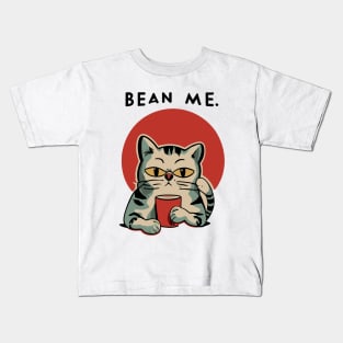 bean me  - tired cat and coffee Kids T-Shirt